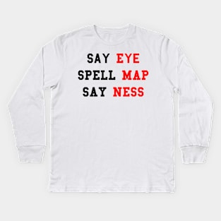 Eye Map Ness Kids Long Sleeve T-Shirt